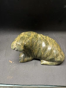 Inuit Serpentin Schnitzerei Walross Pudlalik Shaa 1996 - Bild 1 von 8