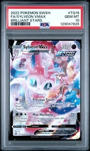 PSA 10 Sylveon VMAX TG15/TG30 Brilliant Stars FA Pokemon Card Trainer Gallery - Foto 1 di 2