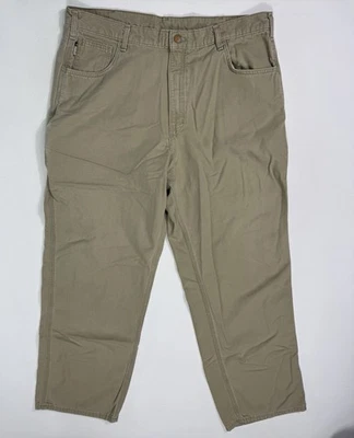 Carhartt FR Flame Resistant Pants Mens 40x32 Khaki Canvas FRB159 GKH Work Street - Image 1 of 4