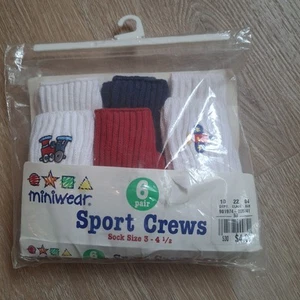 NOS Miniwear Sports Crew socks size 3-4.5 Kids "R" US - Picture 1 of 6