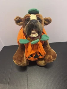 BABW Kennel Pals Boxer Bulldogge Hund Welpe Plüsch nicht mehr produziert 14 Zoll mit Kürbis Kostüm - Bild 1 von 15