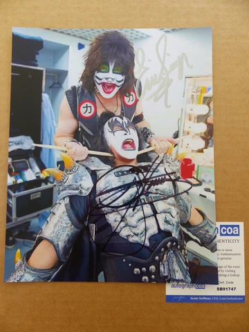 KISS Gene Simmons & Eric Singer signed Autograph 8x10 Photo Autographed ACOA COA Cover