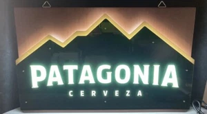 Patagonia Cerveza Mountain Top RARE LED Light Beer Bar Sign Not Neon Jacket - Picture 1 of 4