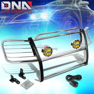 CHROME BRUSH GRILL GUARD+ROUND AMBER FOG LIGHT FIT 02-06 AVALANCHE W/ CLADDING - Bild 1 von 11