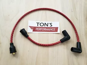 Harley Davidson Big Twin 91-98 FXD Dyna Softail Spark Plug Wires Red Black Cloth - Picture 1 of 2