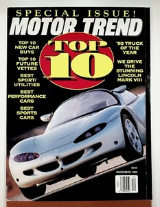 1992 December Motor Trend Magazine Future Corvettes Volvo 850 GLT Lincoln Mark 8 - Picture 1 of 2