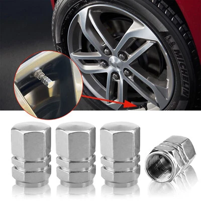 4 шт. серебристых алюминиевых металлических стержня колеса/клапана шины для GMC Sierra 1500 2500 3500 - Изображение 1 из 4