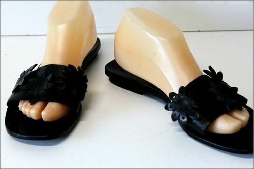 TIMBERLAND Sandales Tongs Tout Cuir Noir T 7.5 US 39 FR TBE