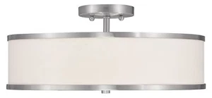 Livex Lighting 6352-91 Park Ridge 3 Light Ceiling Mount, Brushed Nickel - Picture 1 of 1