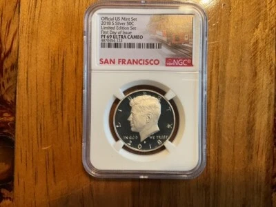 2018 S Silver Kennedy Half NGC PF 69  Limited Edition  FDOI  Ultra Cameo - Image 1 of 2