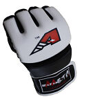 Aasta Leather Grain Gel MMA Grappling Gloves Fight Boxing UFC Punchbag Glove WHT