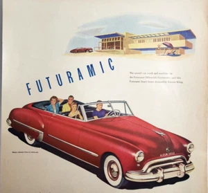 Futuramic Oldsmobile 98 Convertible Vtg 1948 Car Ad Magazine Print Beach House - Picture 1 of 5
