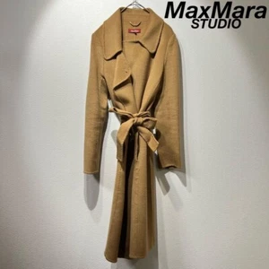 Max Mara Bal Collar Coat Cashmere Wool From Japan - Picture 1 of 12
