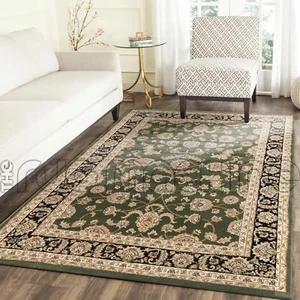 KRISTINA GREEN BLACK FLORAL MILLION POINT TRADITIONAL FLOOR RUG 120x170cm **NEW* - Picture 1 of 4