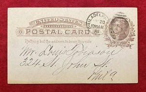 1886 **L. SCHLESINGER** PHILADELPHIA, PA. 1c (BROWN ON BUFF) UX8 POSTAL CARD! - Picture 1 of 14
