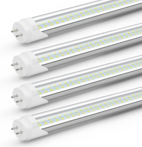 T8 LED Bulbs 4 Foot, 24W 3120 Lumen, 6500K Cool White, Type A+B 4FT Tube Light, - Picture 1 of 7
