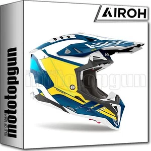 AIROH HELMET CROSS MOTORBIKE AV3SA13 AVIATOR 3 SABER BLUE MATT SZ. M - Picture 1 of 5
