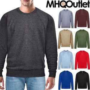 Mens Hoodies Crew Necked Fleece Jumper Casual Sweatshirt Premium Quality Top - Picture 1 of 58
