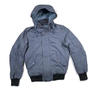 L.O.G.G Label of Graded Goods Jacket Mens Small Blue Hooded H&M Winter Puffer - Picture 1 of 11