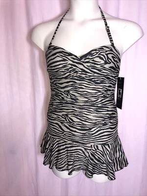 Nuevo con etiquetas Traje de baño Shore Shapes 8 Active Control Technology negro marrón cebra 1 pieza F8 Foto 1 de 4