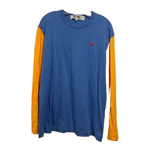 PLAY COMME DES GARÇONS Bi-Colour T-Shirt Blue/Yellow Men XL - Picture 1 of 5
