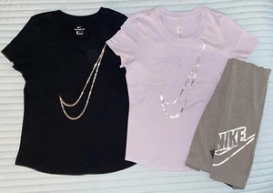 Girls (3pc) Nike Purple & Black T-Shirts & Gray Leggings Bundle Sz/ XL (18-20) - Picture 1 of 9