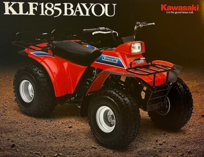 Kawasaki KLF 185 1985 Bayou folleto de doble cara literatura KLF185 OEM Foto 1 de 2