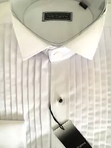 Camicia Peter England 15"/34"CLASSIC FIT 100% cotone a pieghe camicia da sera prezzo disponibile £60 - Foto 1 di 7