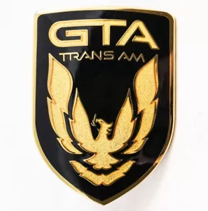 1987-1990 Pontiac Trans Am GTA Black Cloisonne Front Bumper Emblem New *10052381 - Foto 1 di 3