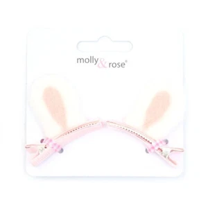 Easter Bunny Ear Hair Clips Pink X2 ears quality UK - Picture 1 of 6