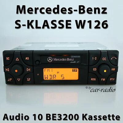Original Mercedes W126 Radio Audio 10 BE3200 Becker Kassettenradio S-Klasse C126 - Bild 1 von 4