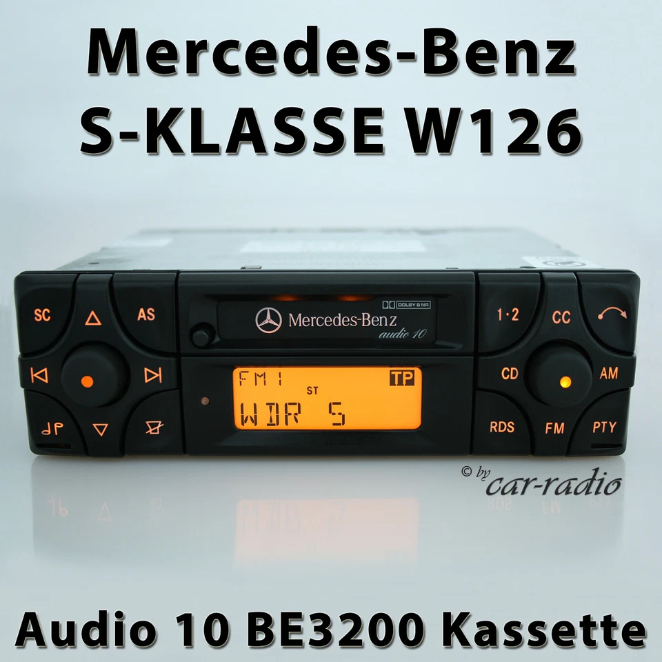 Original Mercedes W126 Radio Audio 10 BE3200 Becker Kassettenradio S-Klasse C126 - Bild 1 von 4