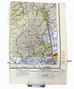 MAPA DE CARTA AERONÁUTICA MUNDIAL NASHVILLE 1960 DE COLECCIÓN - Imagen 1 de 4