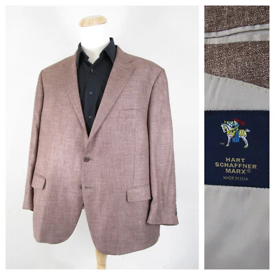 Jaqueta Hart Schaffner Marx Masculina Grande e Alta Ferrugem Marrom Casaco Esportivo Tamanho 50S - Imagem 1 de 4