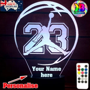 MICHAEL JORDAN NBA BASKETBALL Personalised 3D LED Night Light 7 Colour Lamp - Picture 1 of 15