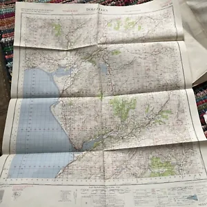 DOLGELLEY WALES 1954 War Dept Road Map WW2 Army Military Prop Vintage old Colour - Picture 1 of 11