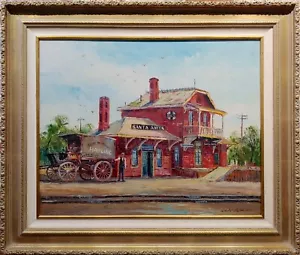 Ben Abril Santa Anita Station Oil Painting - Picture 1 of 10