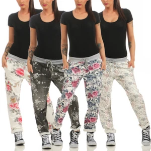 Jogginghose Damen Sport Freizeit Hose Jogger Blume Sommer Wellness Yoga BF 13 - Bild 1 von 15