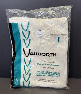 Vintage Valworth Langarm Thermo Unterhemd 100% Baumwolle WPL 11403 - Bild 1 von 4