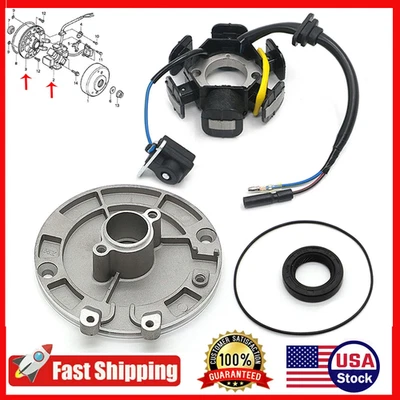 Bobina de estator e conjunto de vedação de placa base 31120-GW8-671 para Honda Z50R XR50R CRF50F CRF70 - Imagem 1 de 4