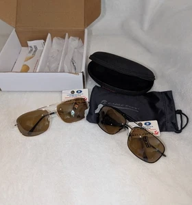 Eagle Eyes Navigator 2 Sunglasses - 14101 Black and 14100 Gold New with Case - Picture 1 of 8