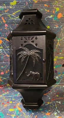 17" Trinidad Lanterna Arandela Votiva Suporte de Parede Castiçal Metal Marrom Escuro - Imagem 1 de 4