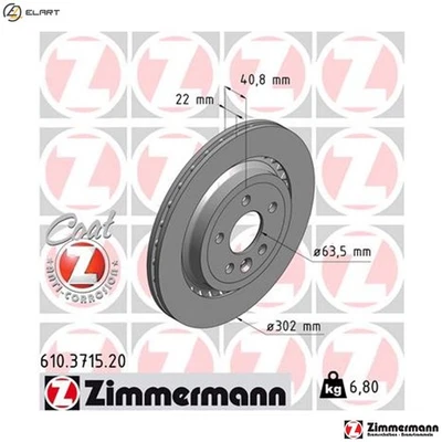 2x BRAKE DISC 610.3715.20 FOR VOLVO ASIA B4204T11/4204T19/4204T32 2.0L 4cyl S60L - Image 1 of 4