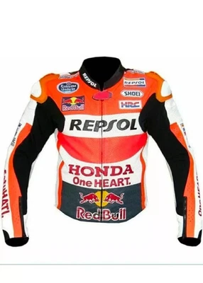 Honda Repsol Motorbike Cowhide Leather Jacket Motorcycle Racing MotoGP Jacket - Image 1 of 4