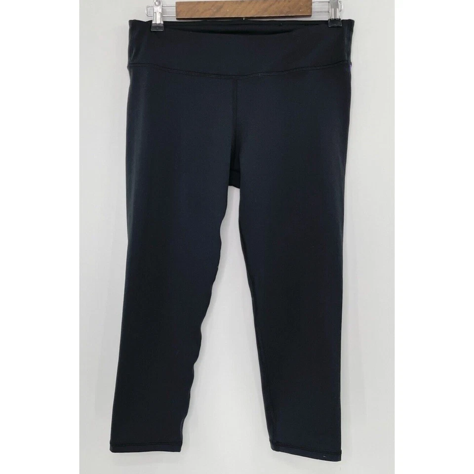 Gaiam 女式短 Capri 紫色和黑色打底裤中号运动休闲 — 第 1/4 张图片