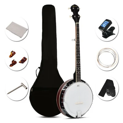 Costway 5-saitiges stimmbares Banjo mit Getriebe 24 Klammern geschlossener Remo-Kopf mit Koffer - Bild 1 von 4