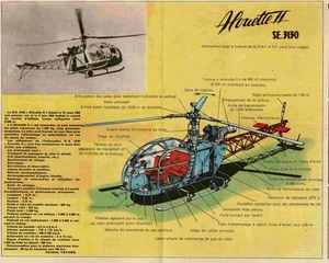 1956 DOCUMENT (ref CG 24) HéLICOPTèRE ALOUETTE II SE 3130 par TAVARD - Picture 1 of 1