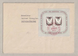 CH 1945, "100Jahre Basler Taube" Block 12 (AC2303) am Ersttag gestempelt - Picture 1 of 1