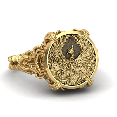 Anillo Fénix Celta Vikingo para Mujer Animal Pájaro Joyería de Latón Foto 1 de 4