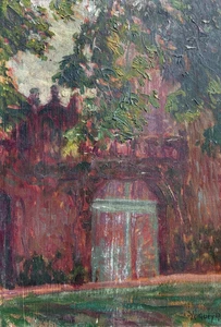 Vintage Original Painting Landscape, City, House signed Fernand GUEY Quimper - Picture 1 of 8